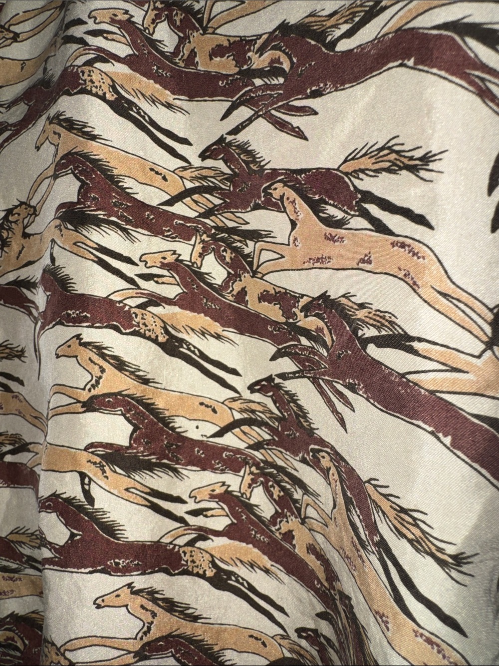 Vintage Horse Theme M Silk Shirt M Robert Comstock Beste